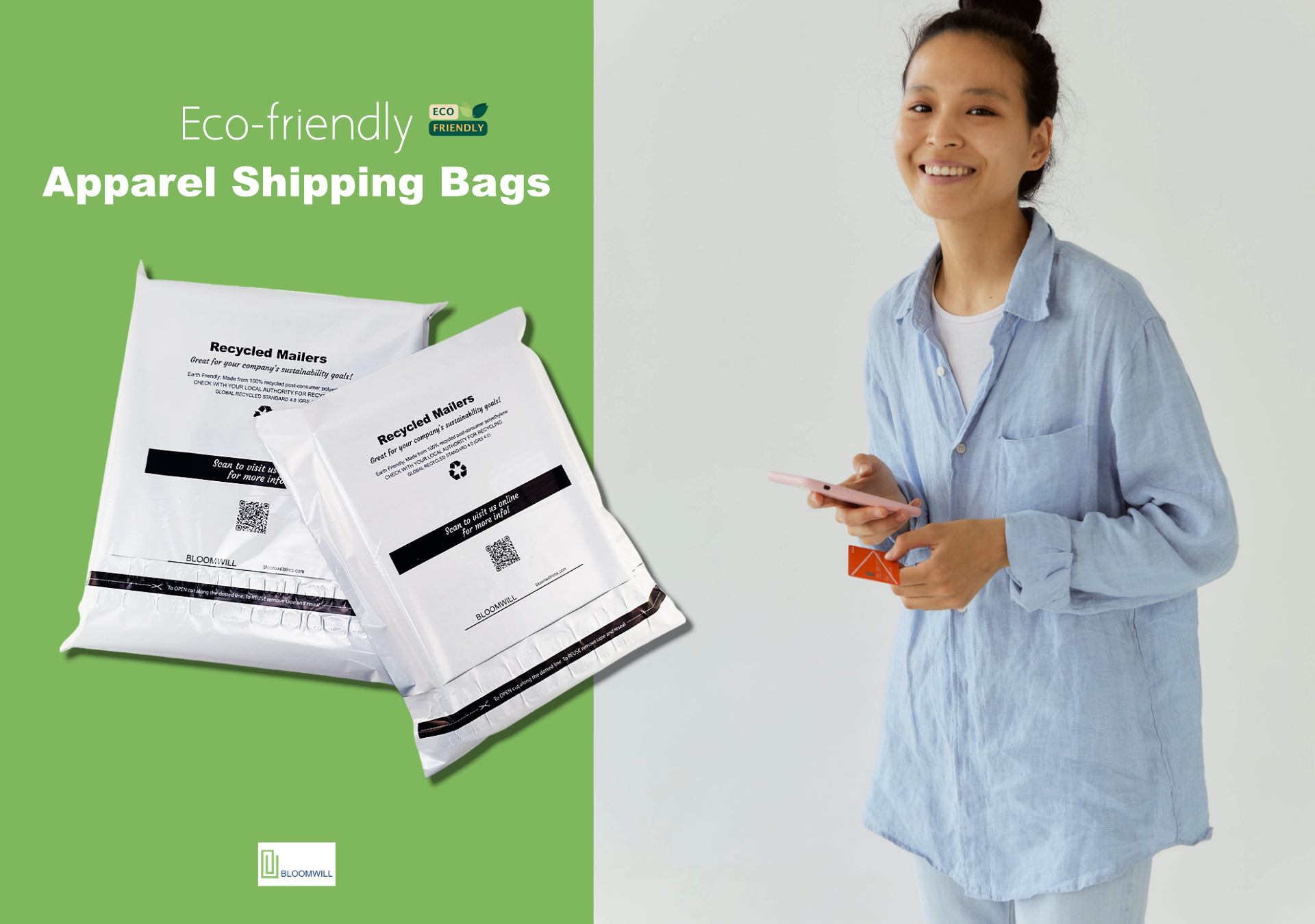 Custom Apparel Shipping Bags Trending Green, See the Numbers